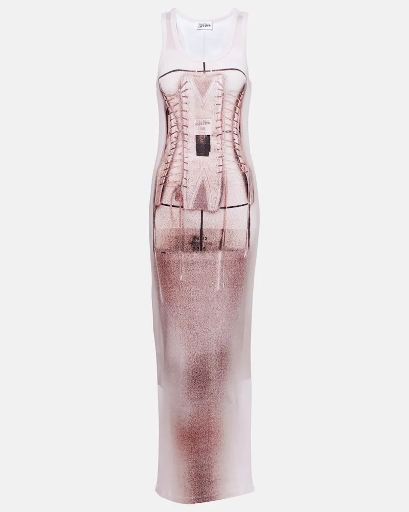 Jean Paul Gaultier Maxikleid aus einem Baumwollgemisch Pink