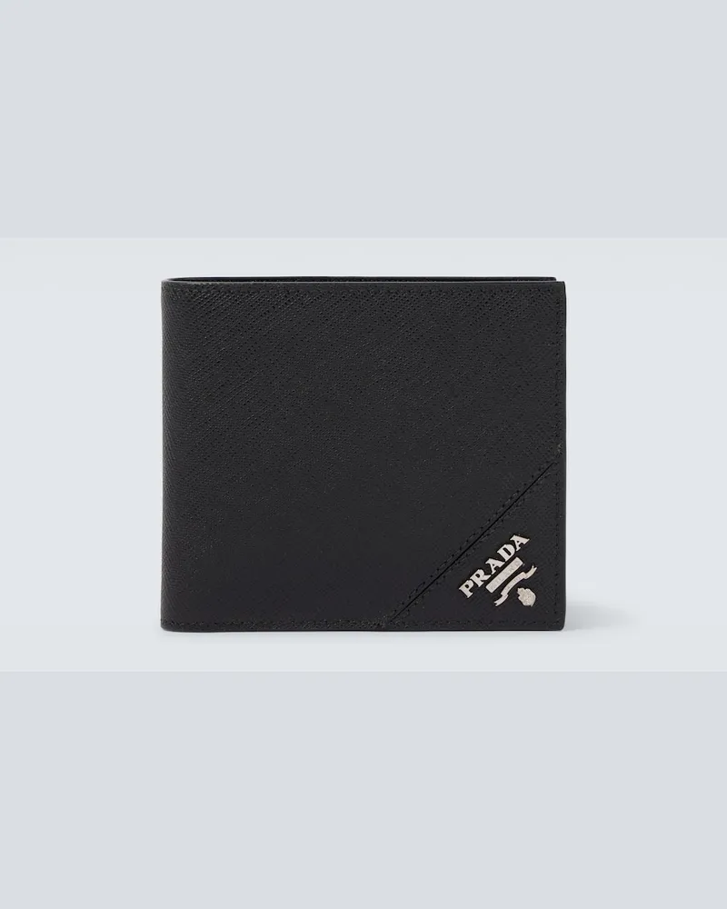 Prada Portemonnaie aus Saffiano-Leder Schwarz