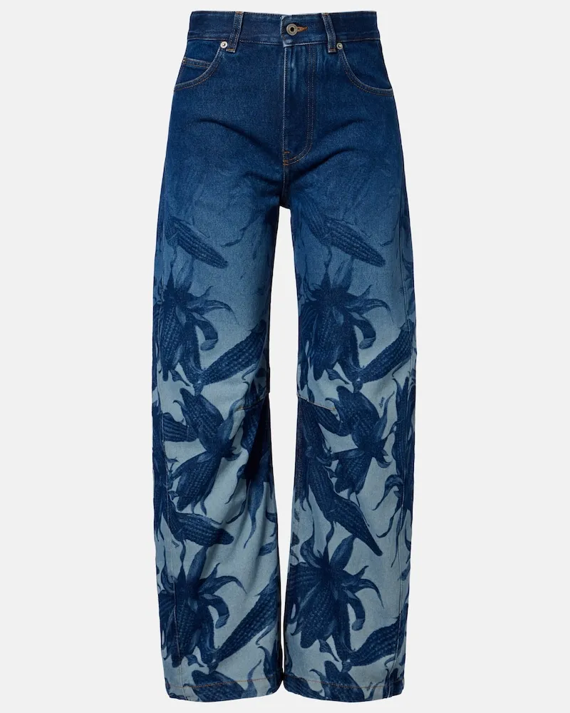 Loewe Paula's Ibiza Bedruckte Barrel-Jeans Blau