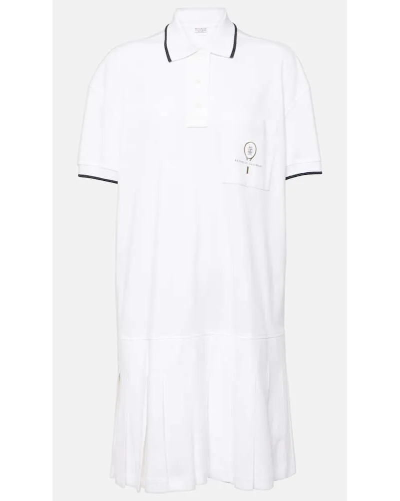 Brunello Cucinelli Polokleid aus Baumwolle Weiss