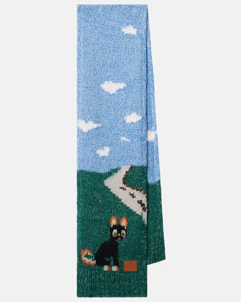 Loewe X Louis Wain Schal aus einem Wollgemisch Multicolor