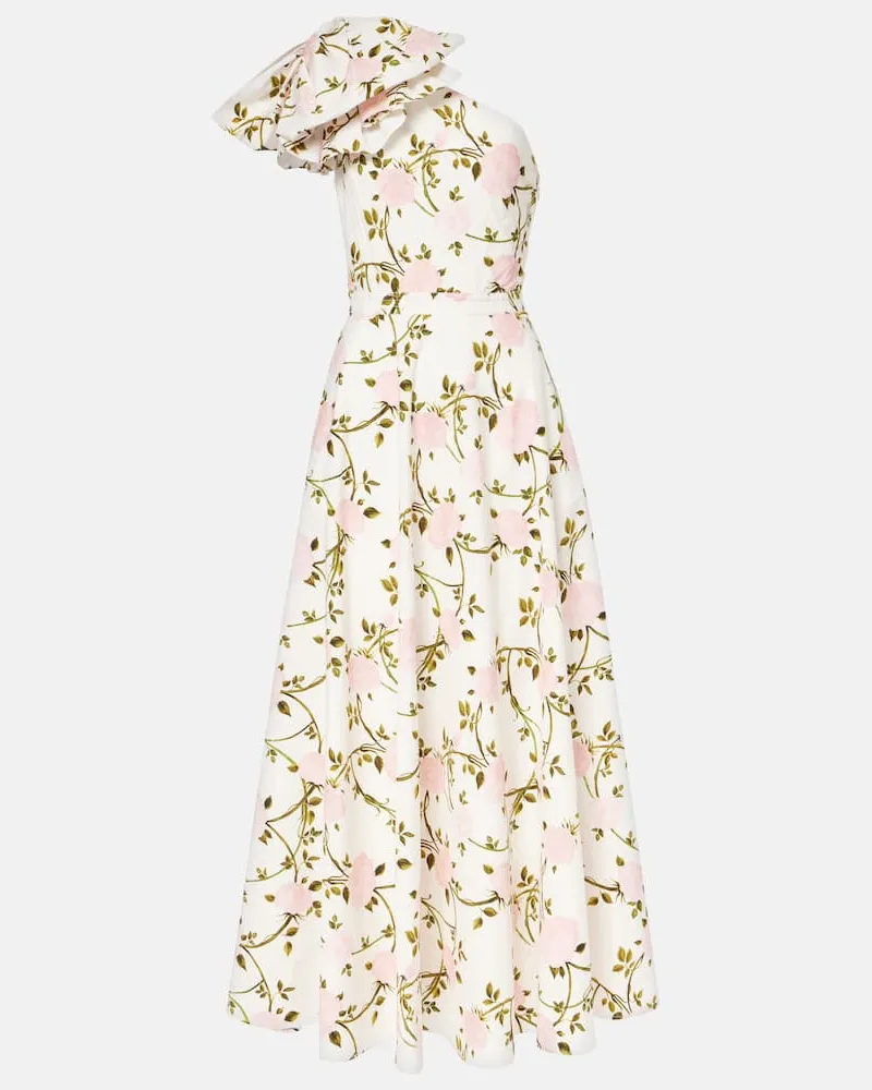 Giambattista Valli One-Shoulder-Cocktailkleid aus Baumwolle Weiß