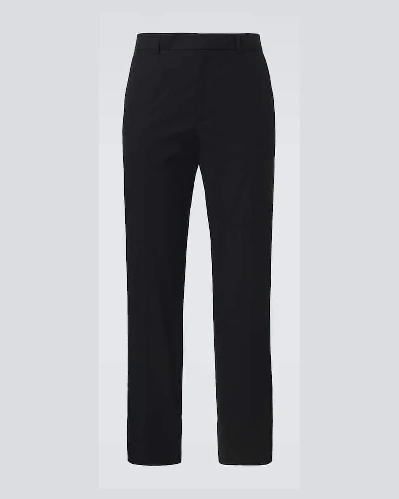 Gucci Gerade Hose aus Baumwollpopeline Schwarz