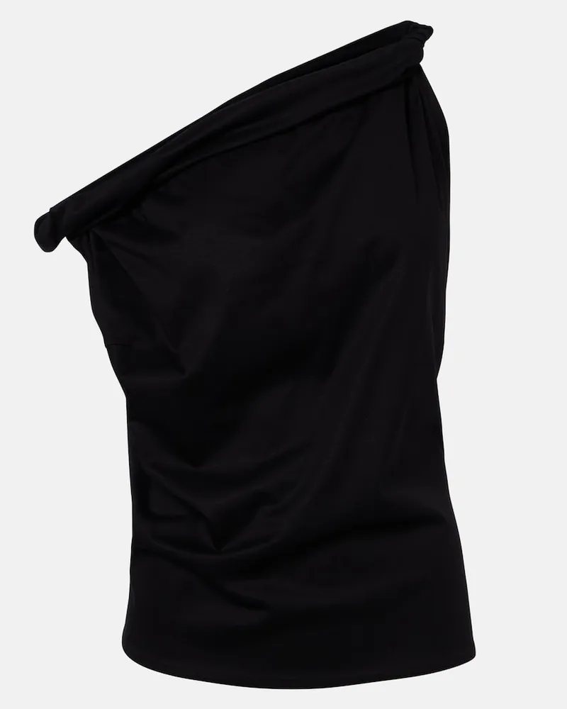Róhe Róhe One-Shoulder-Top aus einem Baumwollgemisch Schwarz