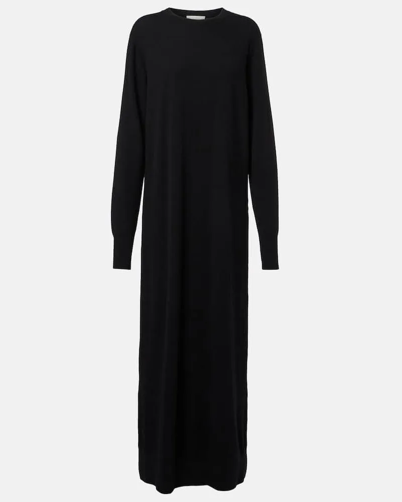 The Row Maxikleid Loter aus Kaschmir Schwarz