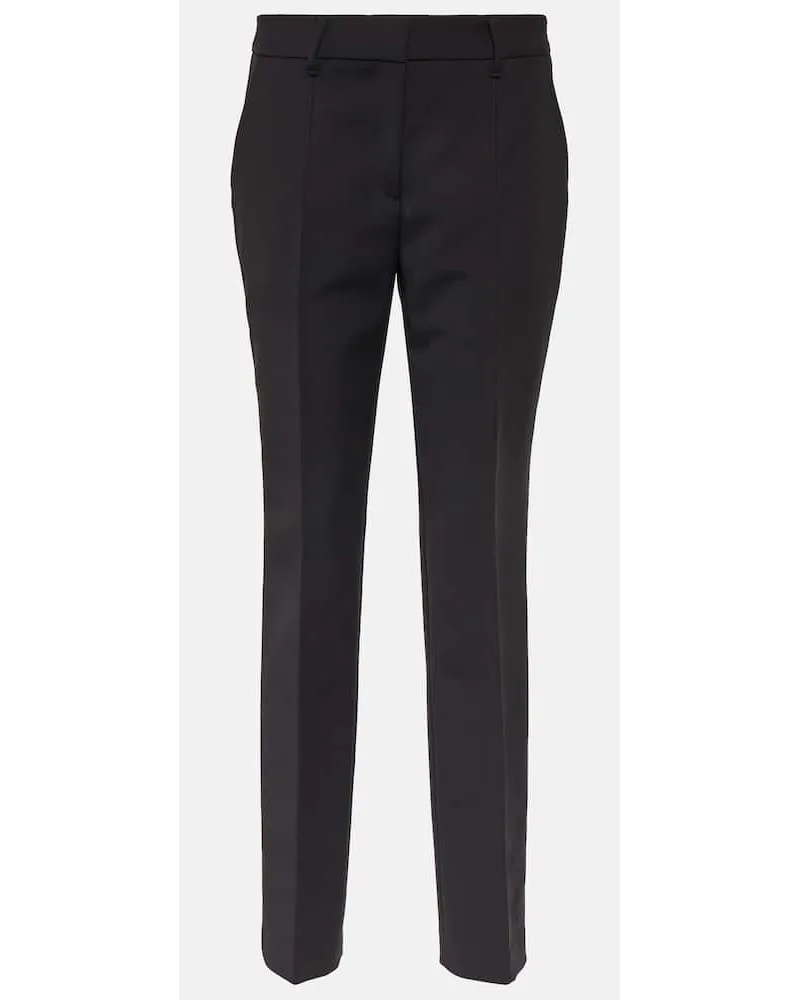 Gabriela Hearst Gerade High-Rise-Hose Francisco aus Wolle Schwarz