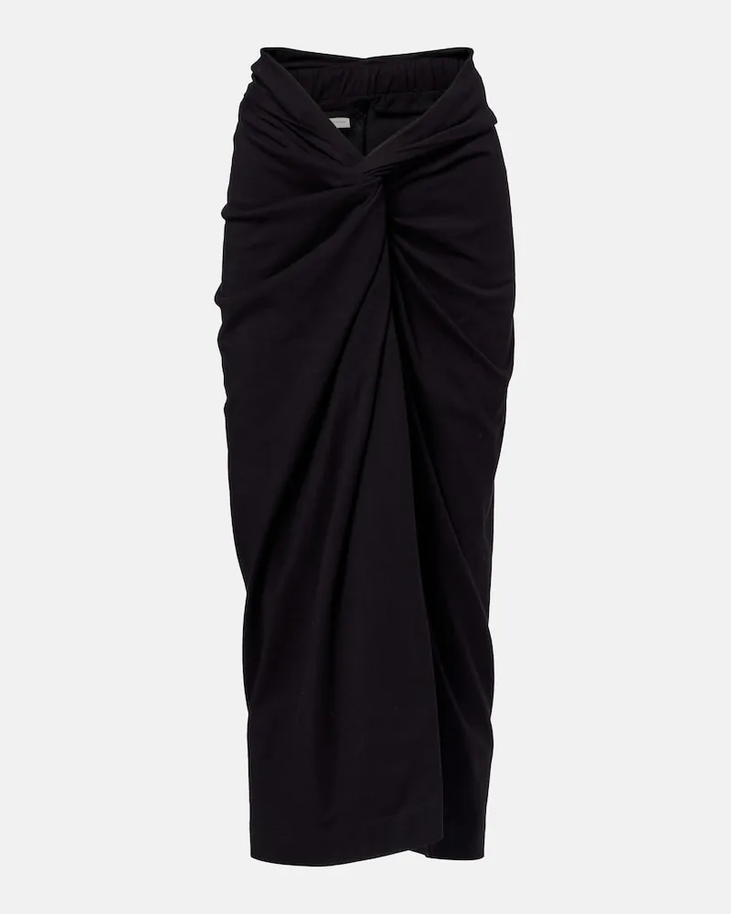 Dries van Noten Midirock aus Baumwolle Schwarz