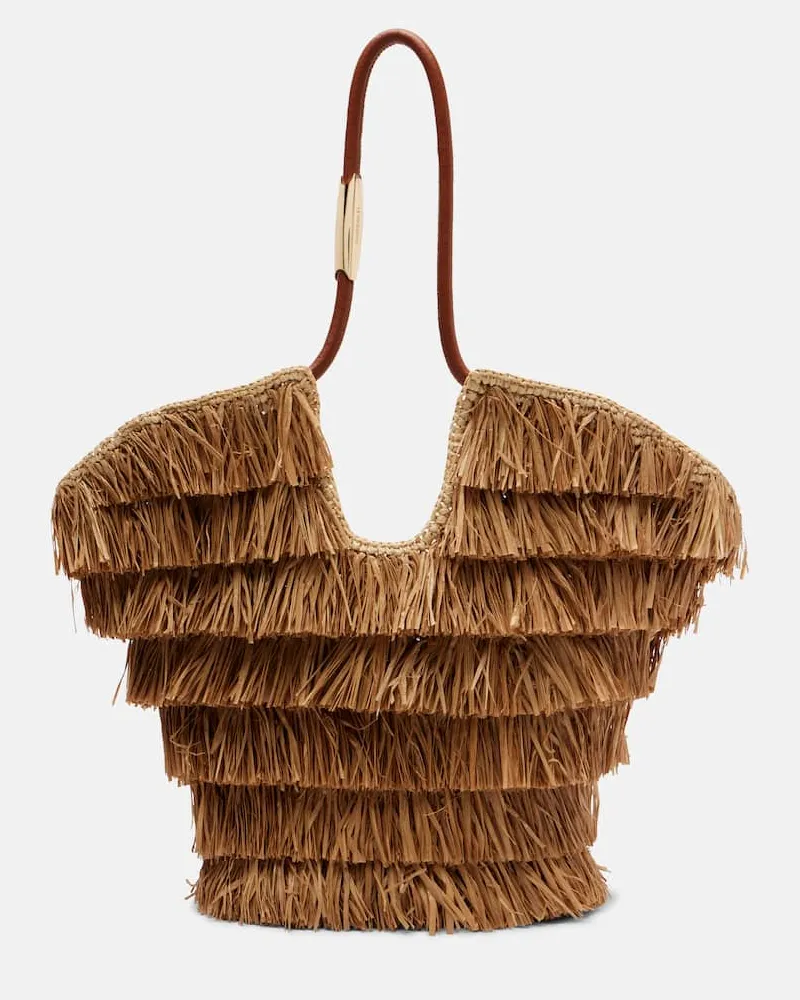 Zimmermann Tote Bag Goldentime Medium aus Raffiabast Braun