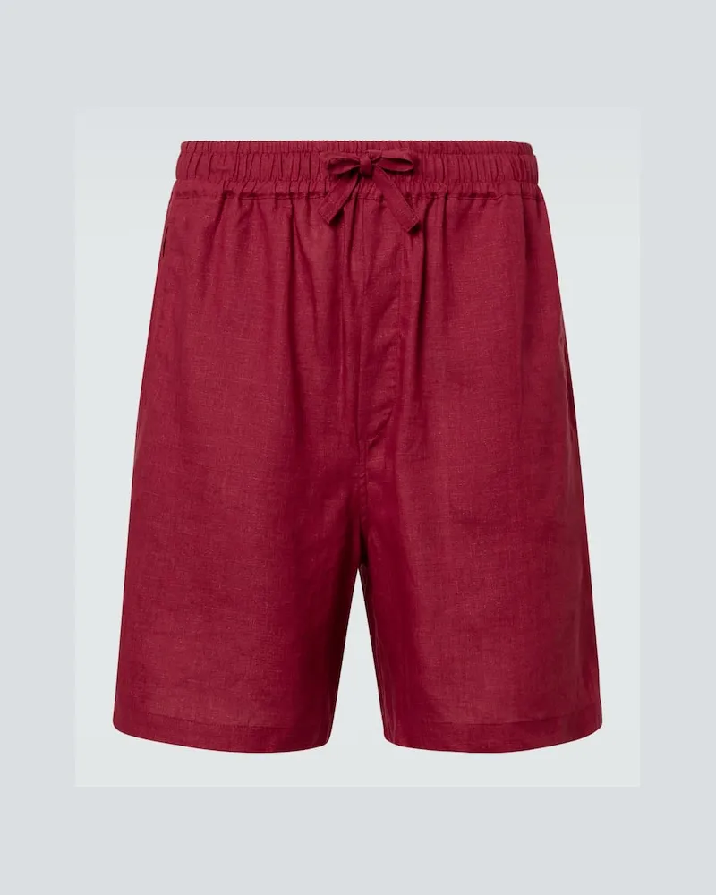 SAMAN AMEL Shorts aus Leinen Rot