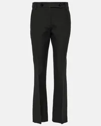 Valentino Garavani Gerade Mid-Rise-Hose aus Crepe Couture Schwarz