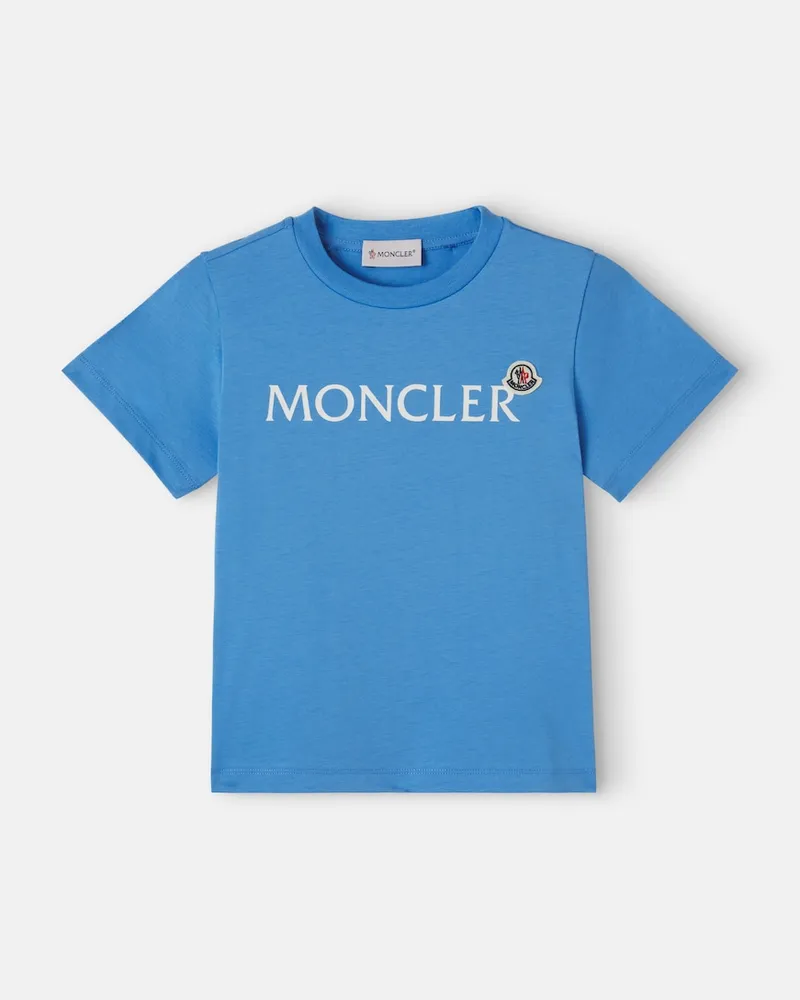 Moncler T-Shirt aus Baumwoll-Jersey mit Logo Blau