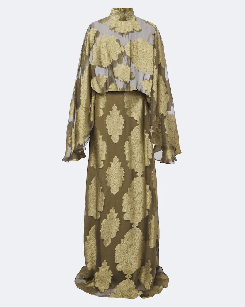 Taller Marmo Robe Chimera aus Seidenchiffon Gold