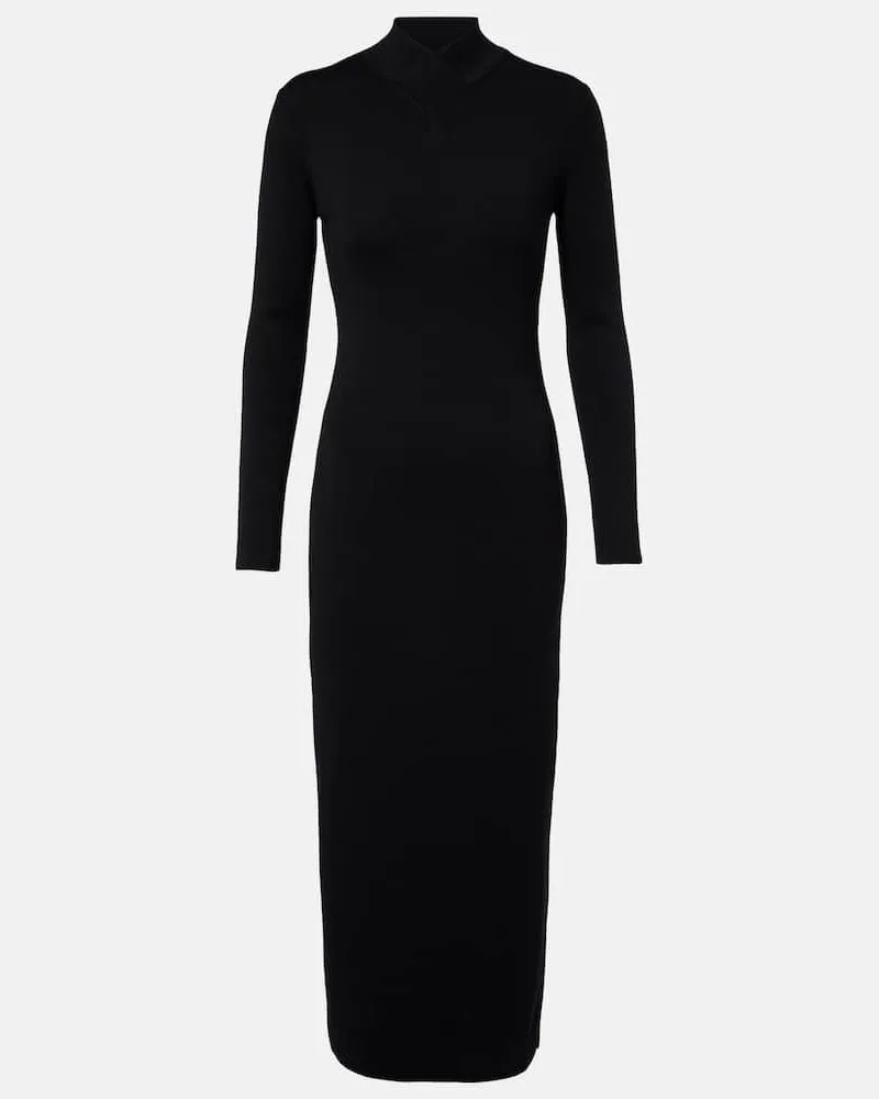 Tom Ford Midikleid aus Wolle Schwarz