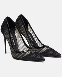 Dolce & Gabbana Pumps aus Leder mit Mesh Schwarz