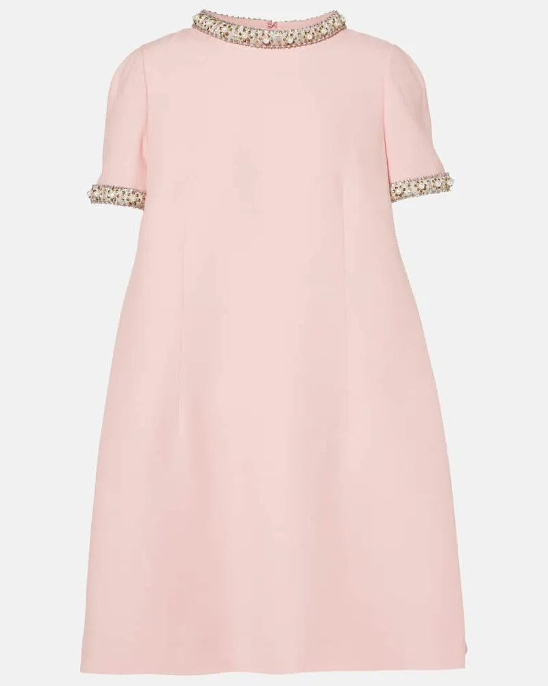 Valentino Garavani Verziertes Minikleid aus Crepe Couture Rosa