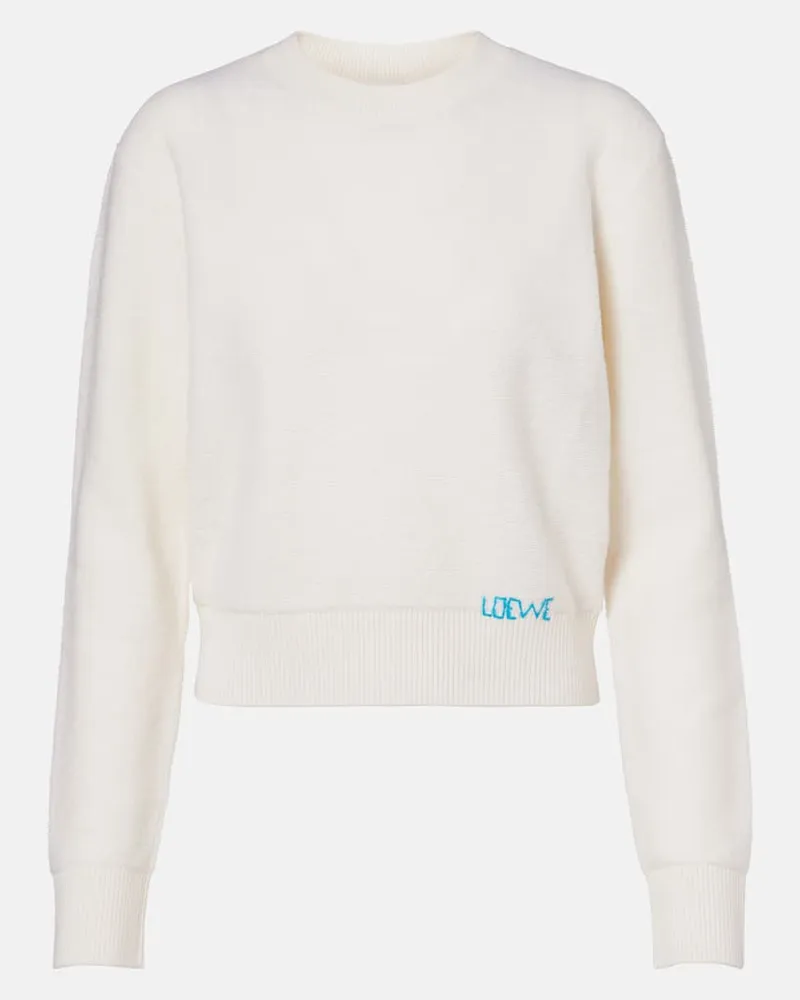 Loewe Pullover aus Wolle Weiß