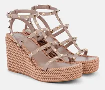 Wedge-Sandalen Rockstud aus Leder