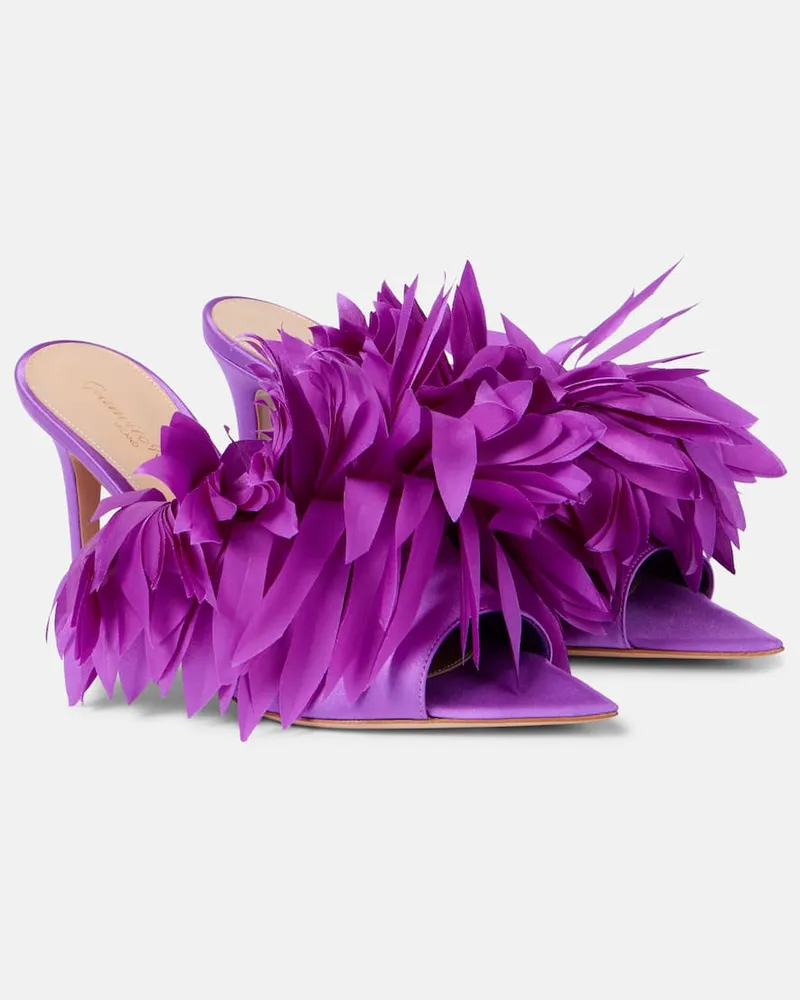 Gianvito Rossi Pantoletten Daniah 85 aus Satin Violett