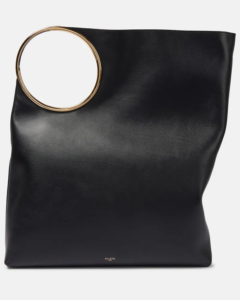 Alaïa Alaïa Tote Bag Ring XL aus Leder Schwarz