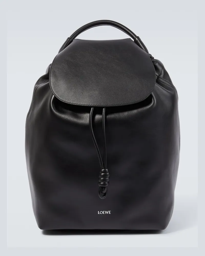 Loewe Rucksack Flamenco aus Leder Schwarz