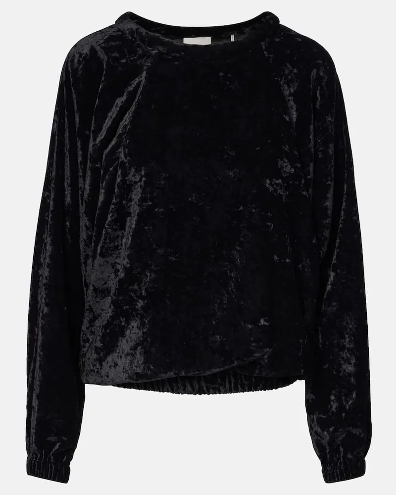 Isabel Marant Pullover Dabia aus Samt Schwarz