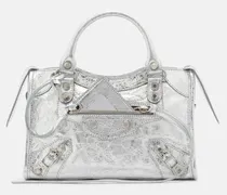 Tote Bag Le City Small aus Metallic-Leder