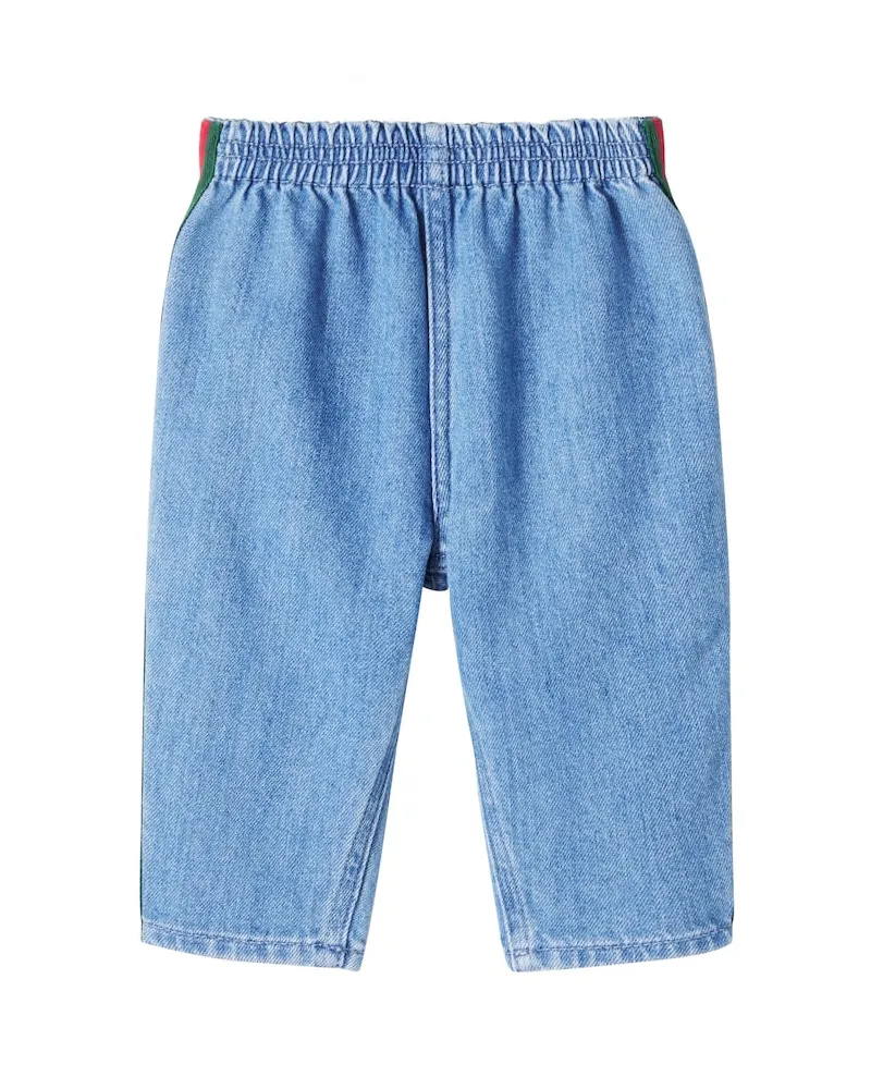 Gucci Baby Jeans Web Stripe Blau