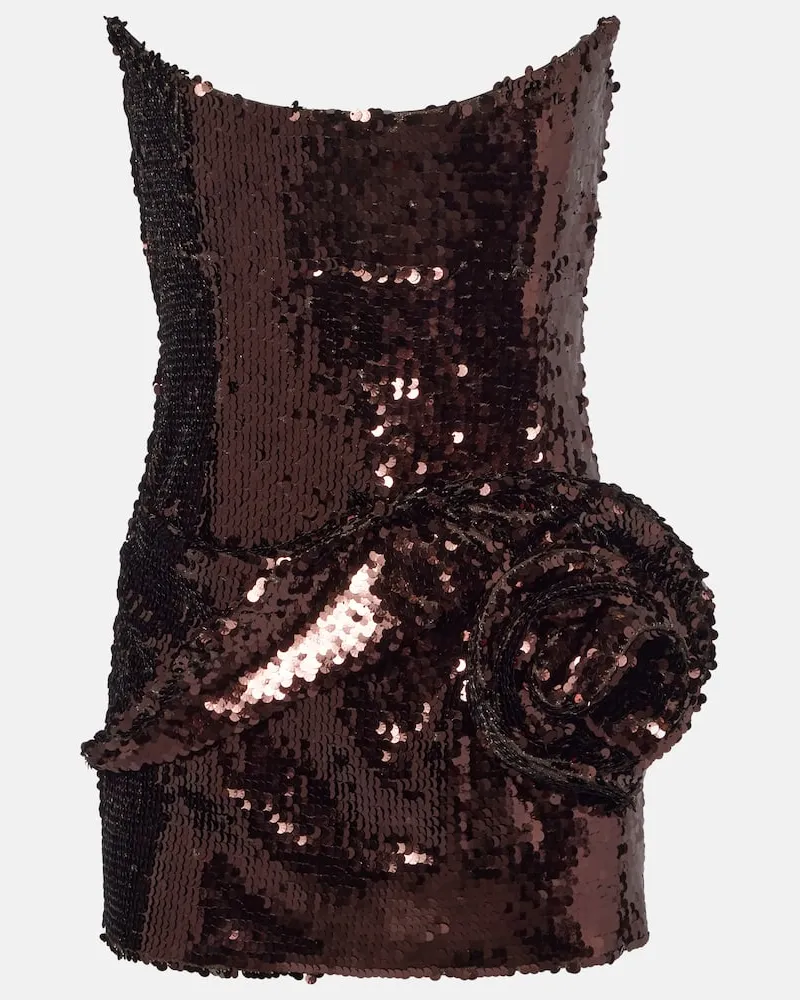 Magda Butrym Minikleid mit Pailletten Braun