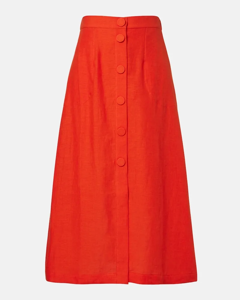 Eres Midirock Amusante aus Leinen Orange