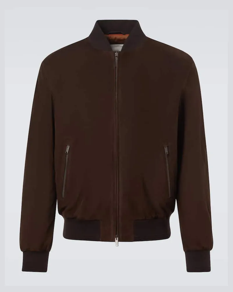 TOD'S Bomberjacke aus Veloursleder Braun