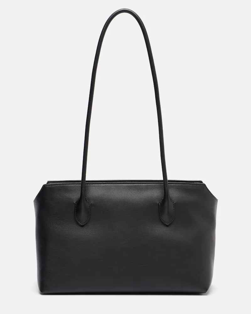 The Row Schultertasche Terrasse aus Leder Schwarz