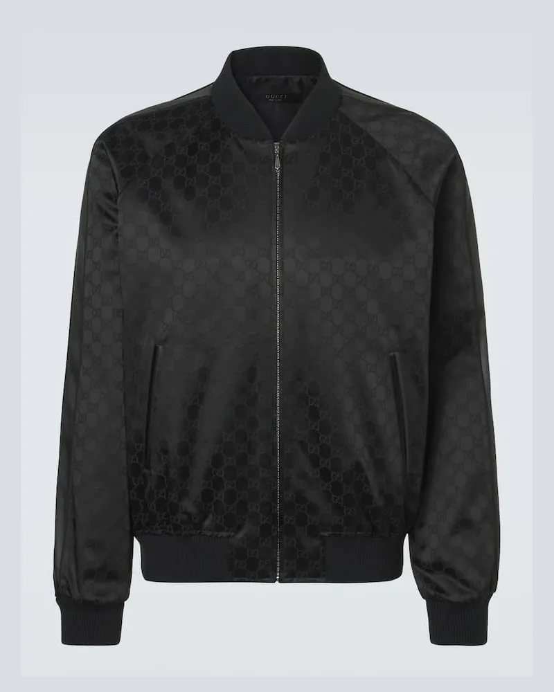 Gucci Jacke GG aus Satin Schwarz