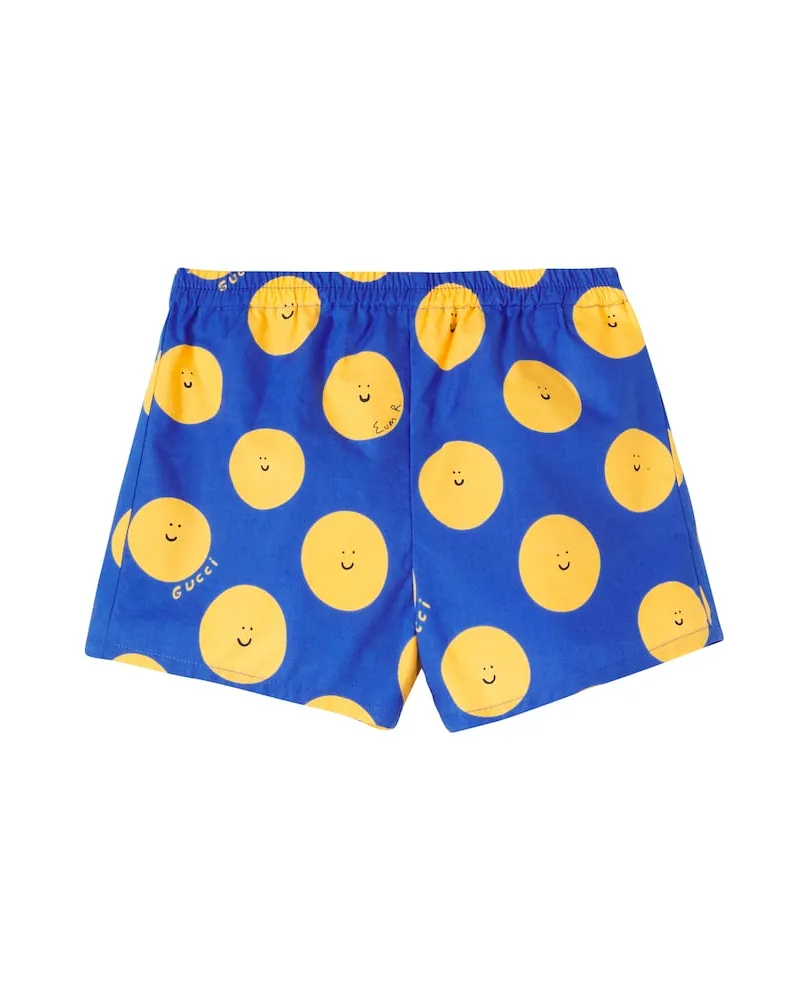 Gucci X Euan Roberts Baby Shorts aus Baumwolle Blau