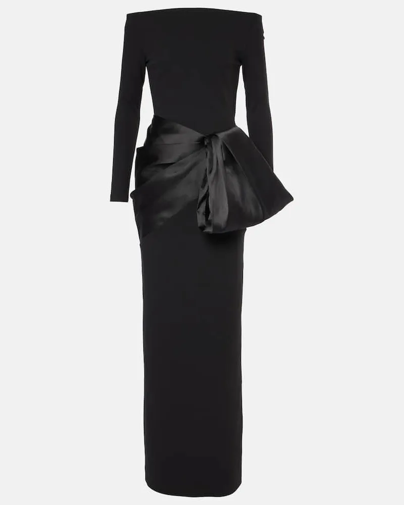Solace London Off-Shoulder-Robe Kori aus Samt Schwarz