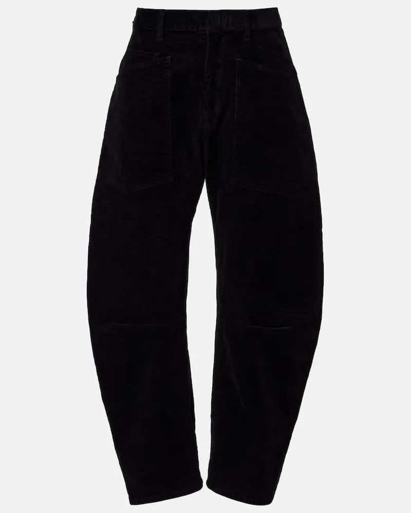 Nili Lotan Barrel-Hose Shon aus einem Baumwollgemisch Schwarz