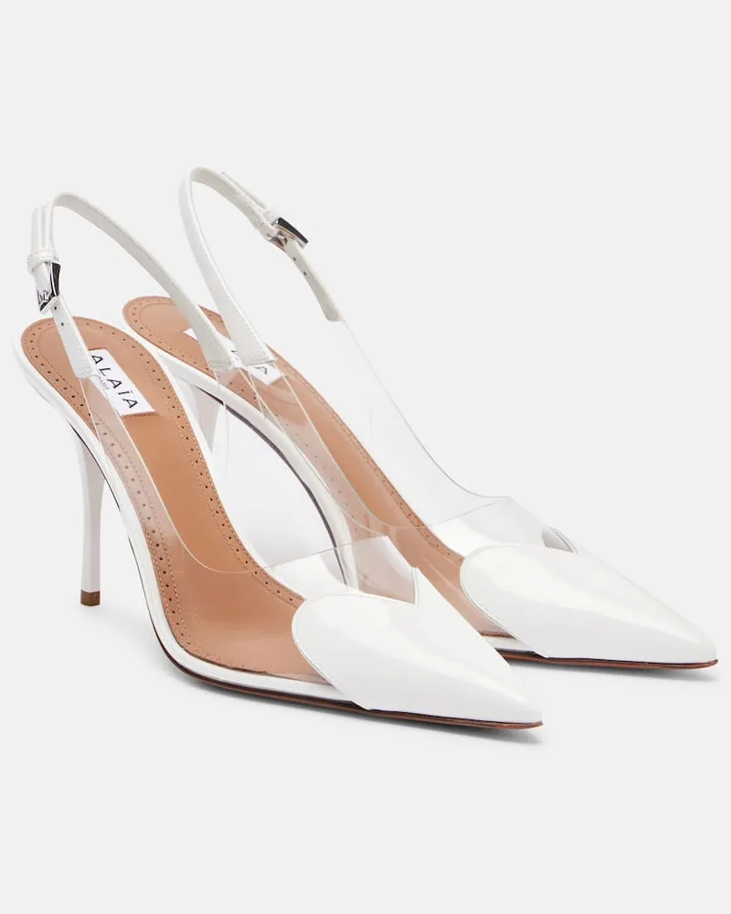 Alaïa Alaïa Slingback-Pumps Le Cœur 90 aus Lackleder Weiß