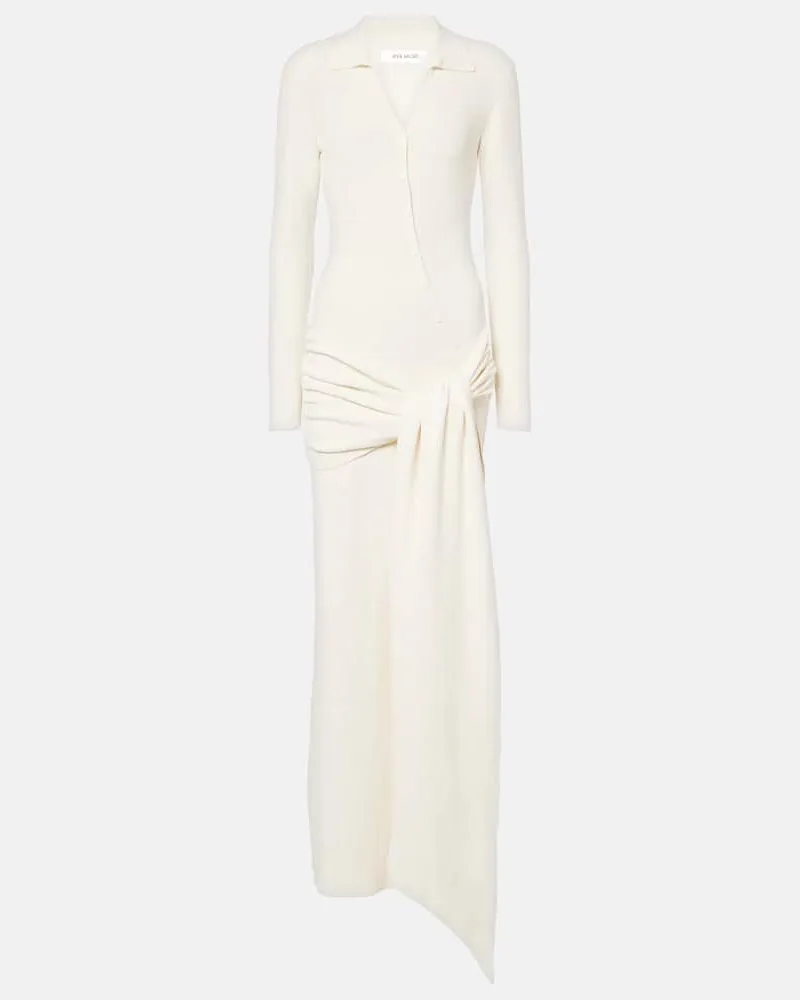 Aya Muse Maxikleid Saros aus einem Baumwollgemisch Weiß