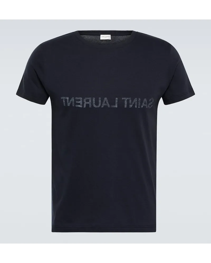 Saint Laurent T-Shirt aus Baumwolle Blau