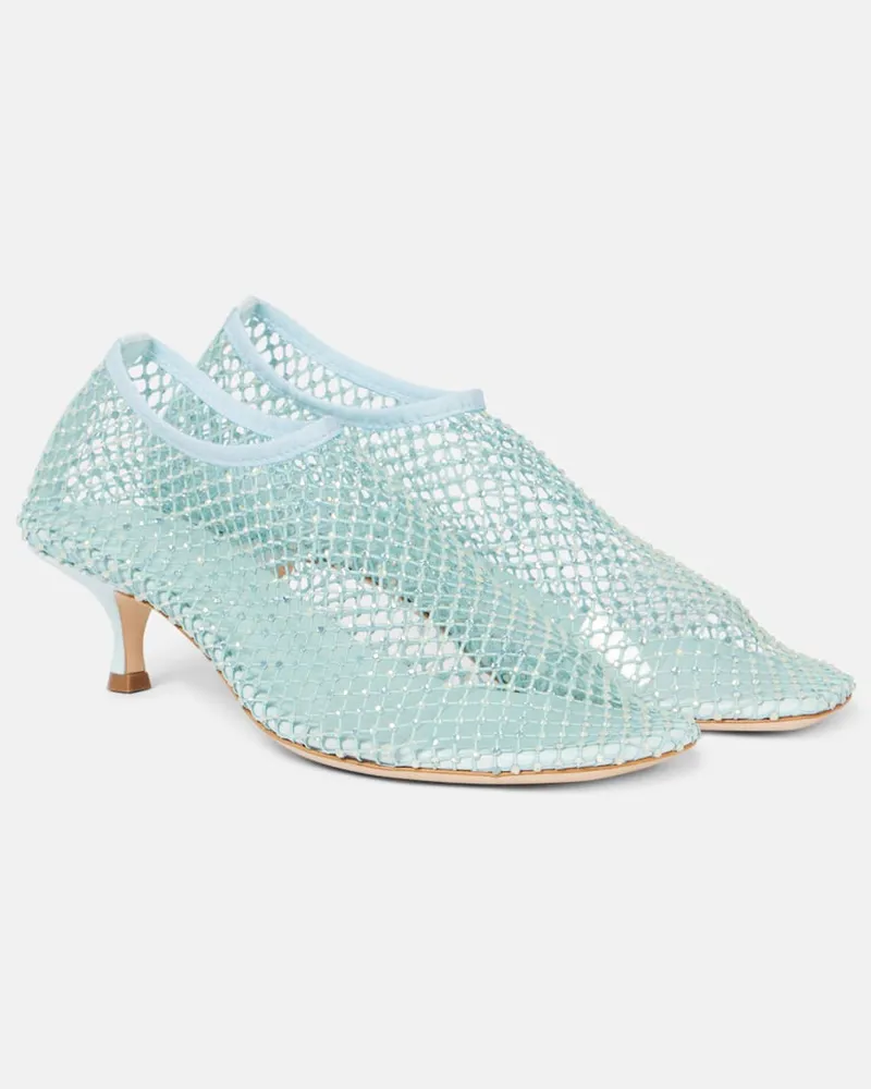 Christopher Esber Pumps Minette aus Mesh mit Kristallen Türkis