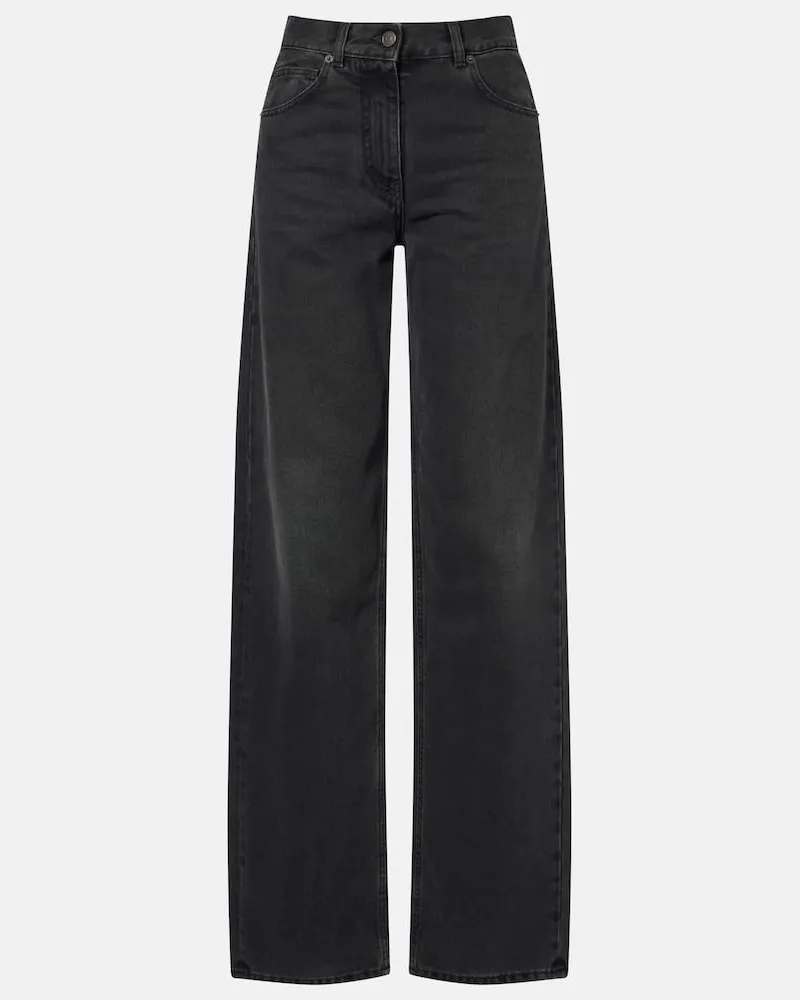 The Row High-Rise Straight Jeans Clair Schwarz