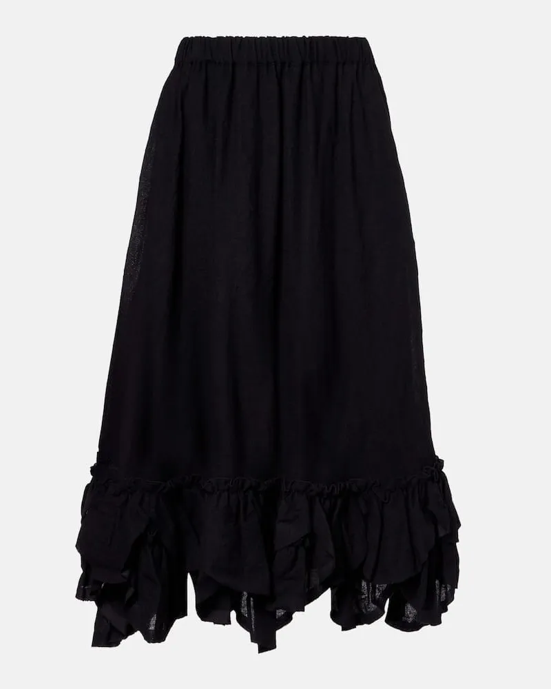 Noir Kei Ninomiya Midirock aus einem Wollgemisch Schwarz