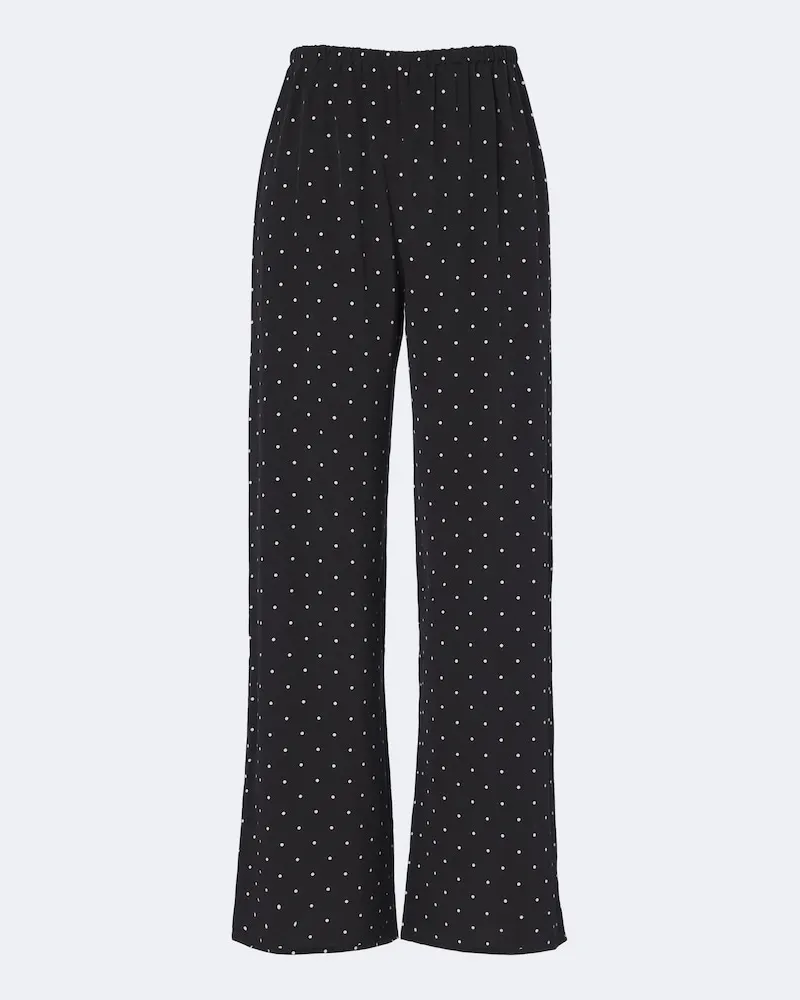 ASCENO Weite Hose Austin aus Seide Schwarz