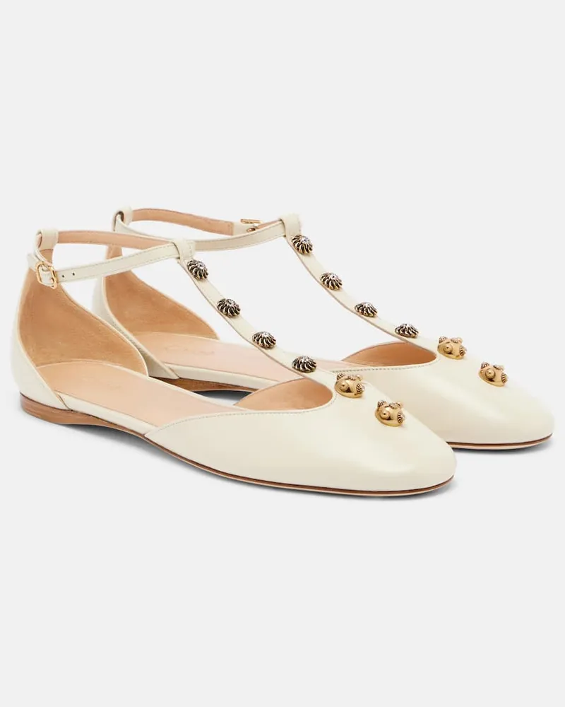 Chloé Chloé Verzierte Ballerinas Celeste aus Leder Weiß