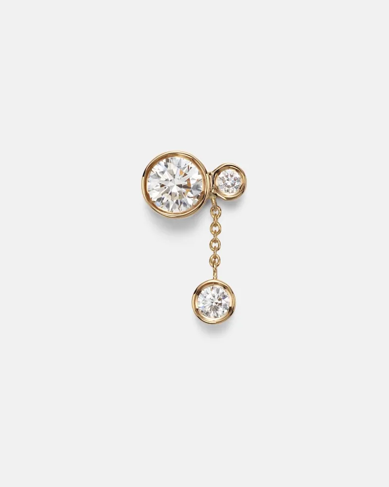 Sophie Bille Brahe Einzelner Ohrring Grande Lou Diamant aus 18kt Gelbgold mit Diamanten Gold