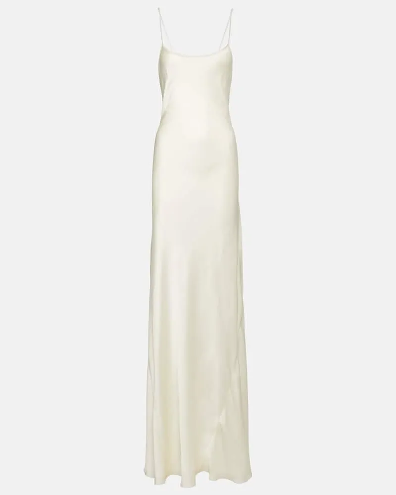 Victoria Beckham Slipdress aus Satin Weiß