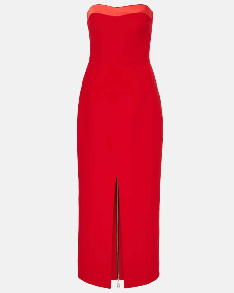 Safiyaa Midikleid Sydney mit Satin Rot