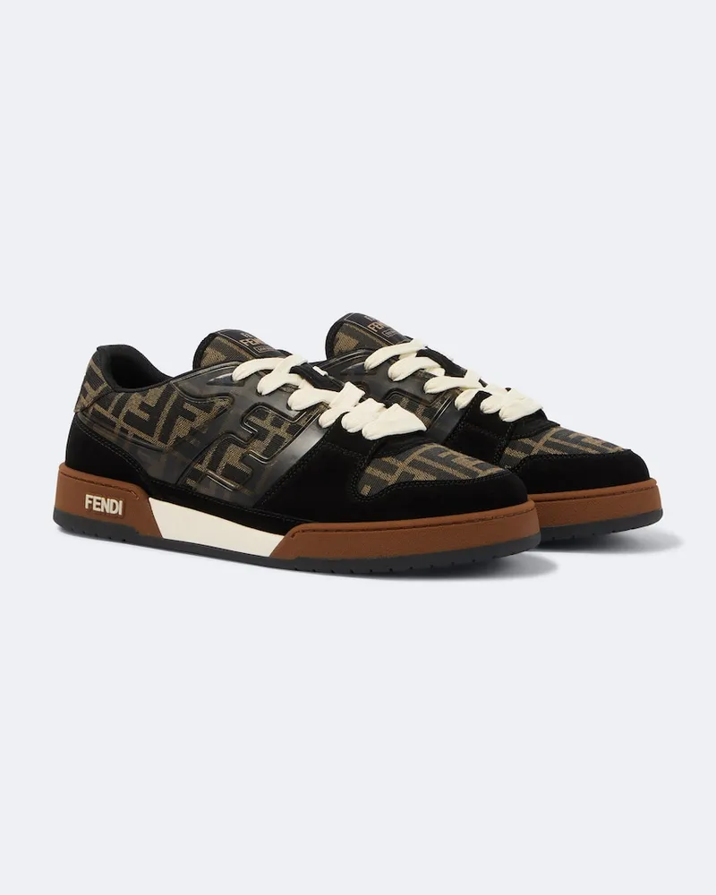 Fendi Sneakers Fendi Match aus Veloursleder und Leder Braun