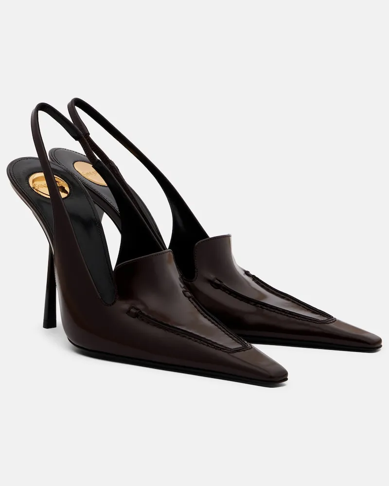 Saint Laurent Slingback-Pumps Voltaire aus Leder Braun