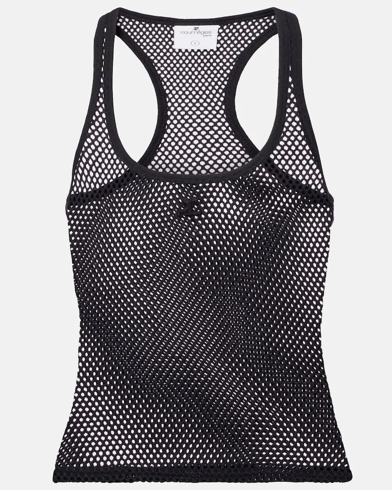Courrèges Courrèges Top Scuba aus Baumwoll-Mesh Schwarz