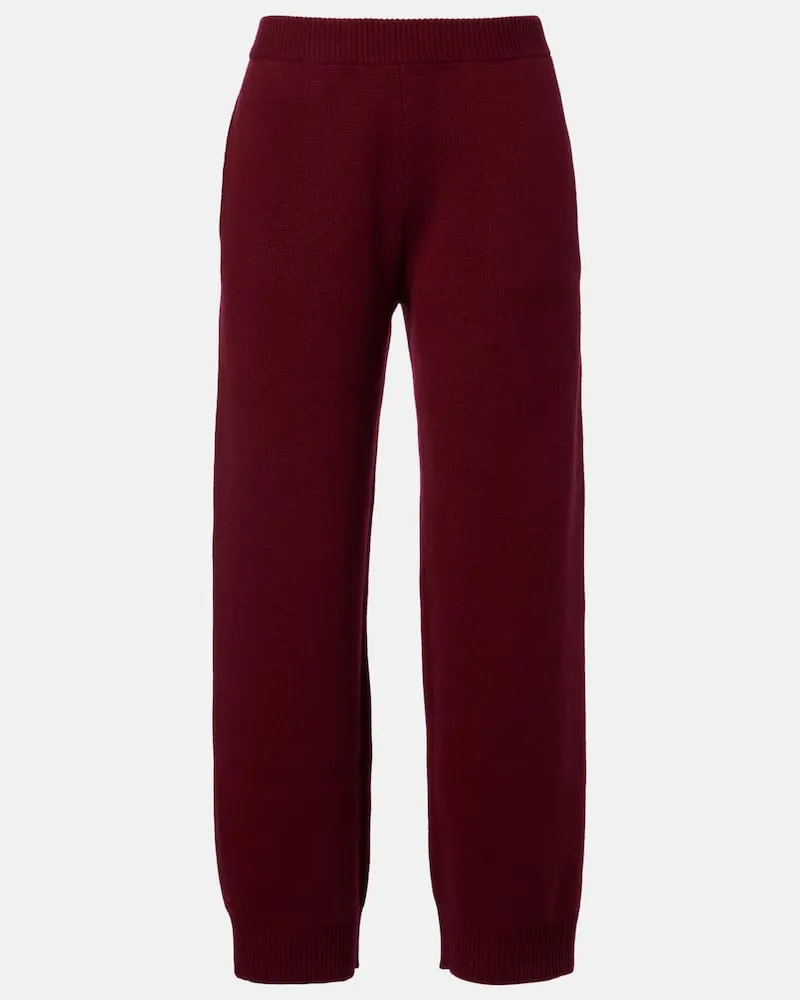 Gucci Hose aus Wolle und Kaschmir Burgunderrot